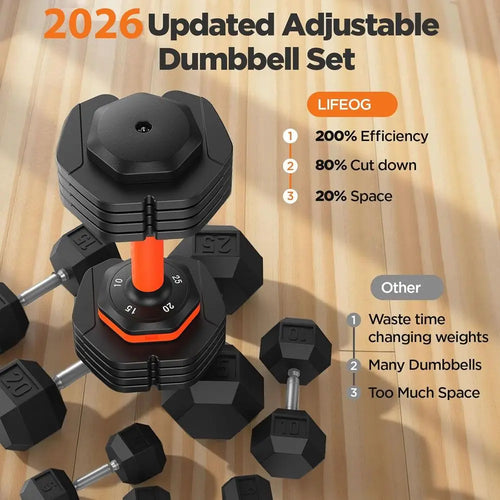 2-110 LB Adjustable Dumbbells