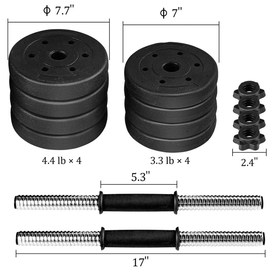 33 LB Adjustable Dumbbell Set