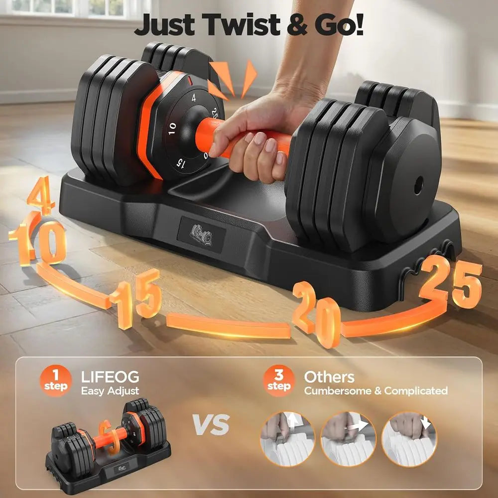 2-110 LB Adjustable Dumbbells