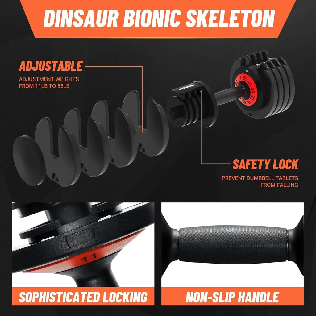 25/55 lb Adjustable Dumbbell Pair