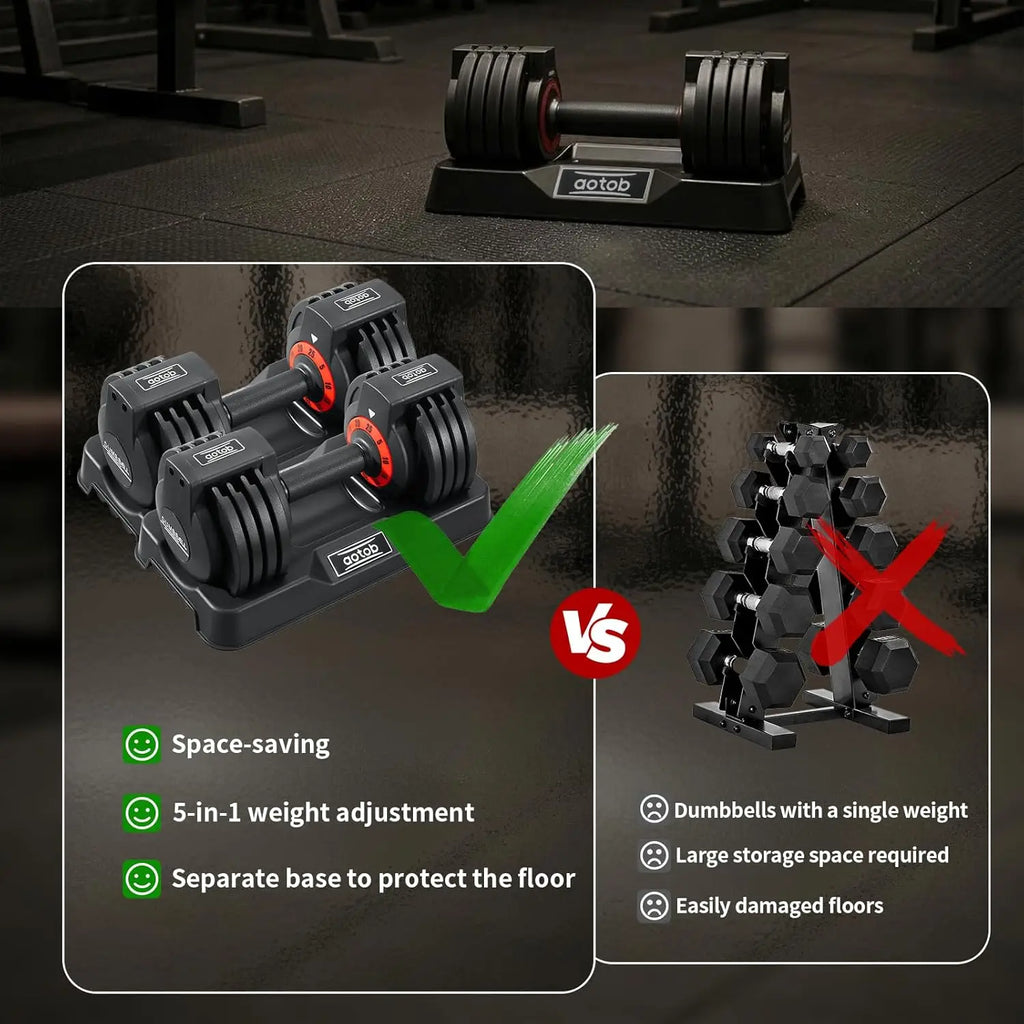25 lb Quick-Adjust Dumbbells